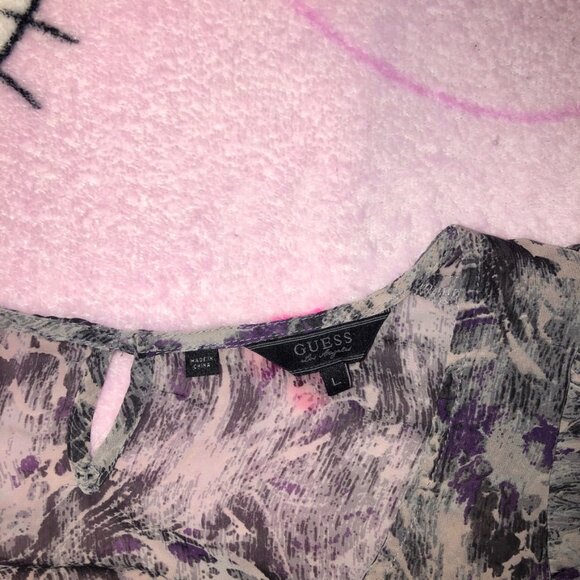 y2k indie sleaze trashy abstract print blouse - Picture 3 of 4